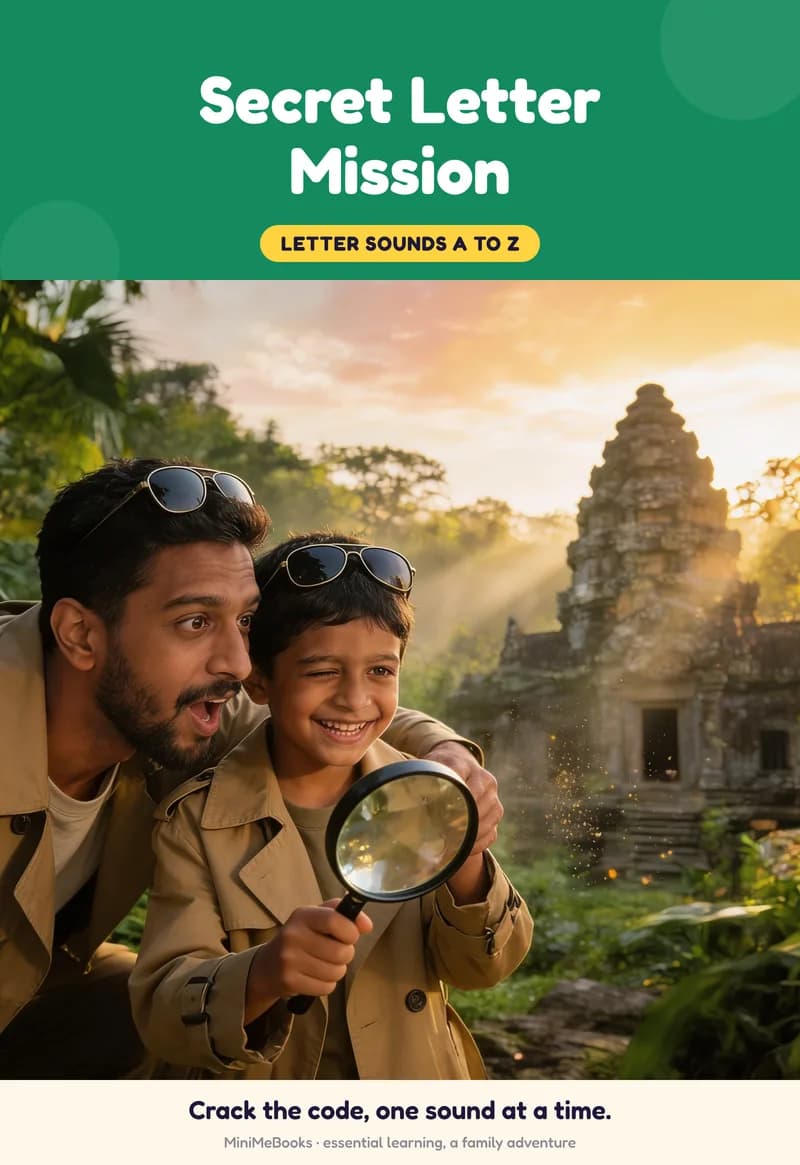 The cover of My First Phonics Book (Secret Letter Mission), with Arjun as the hero